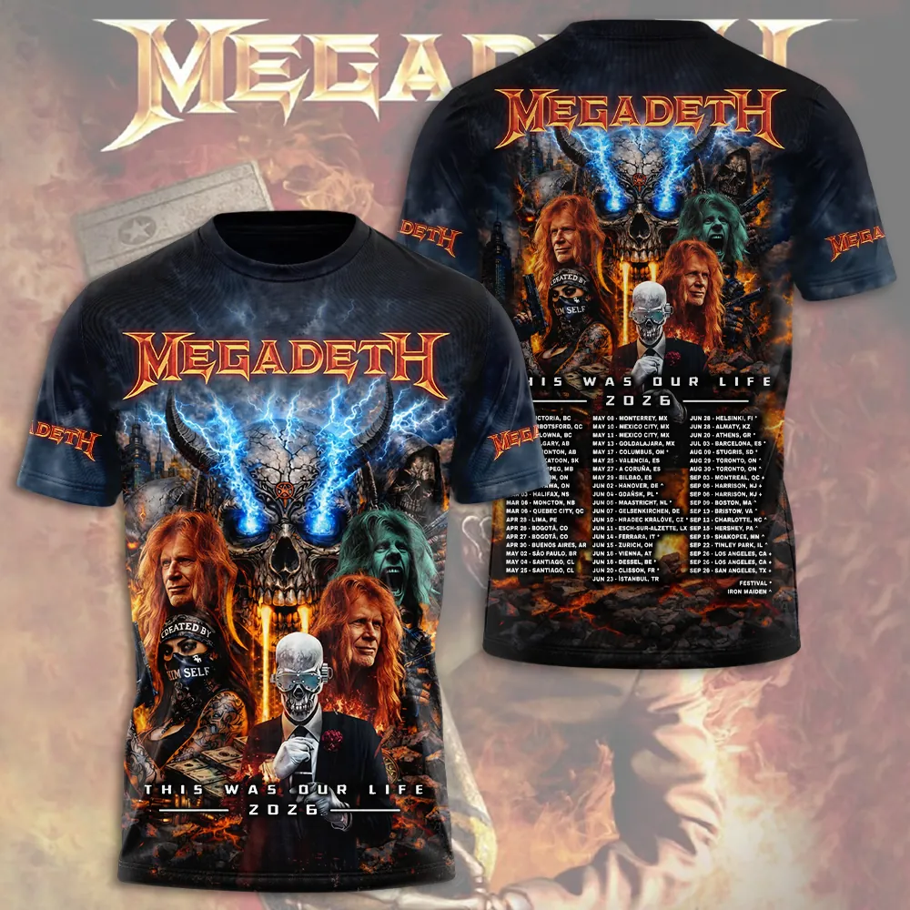 Megadeth This Was Our Life Farewell Tour 2026 3D Apparel Gift