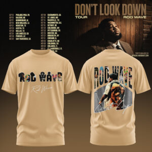 Rod Wave Dont Look Down Tour Collage Signature Sand T-Shirt Collection