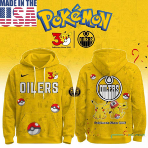 PokÃ£Â©Mon 30Th Anniversary Edmonton Oilers Fan Hoodie