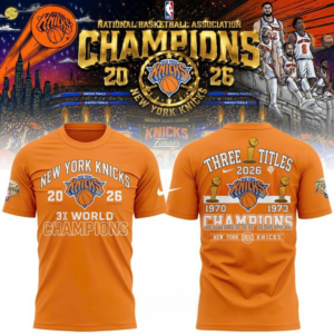 New York Knicks 2026 Nba Champions Threetime Champions Orange T-Shirt Gift For Knicks Fans
