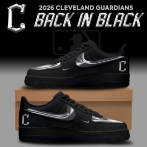 Cleveland Guardians Back In Black 2026 Shoes Gift For Team Fans