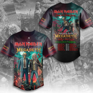 Iron Maiden X Megadeth Baseball Jersey Gift For Heavy Metal Fans World Tour Collection