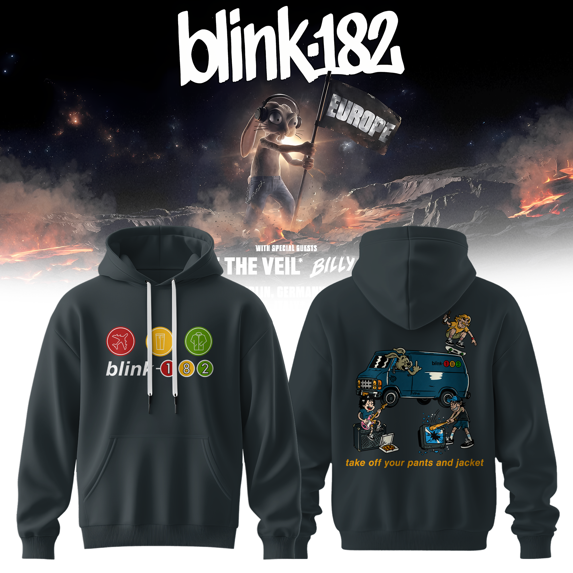 Never Grew Up Europe Tour Edition Premium Hoodie