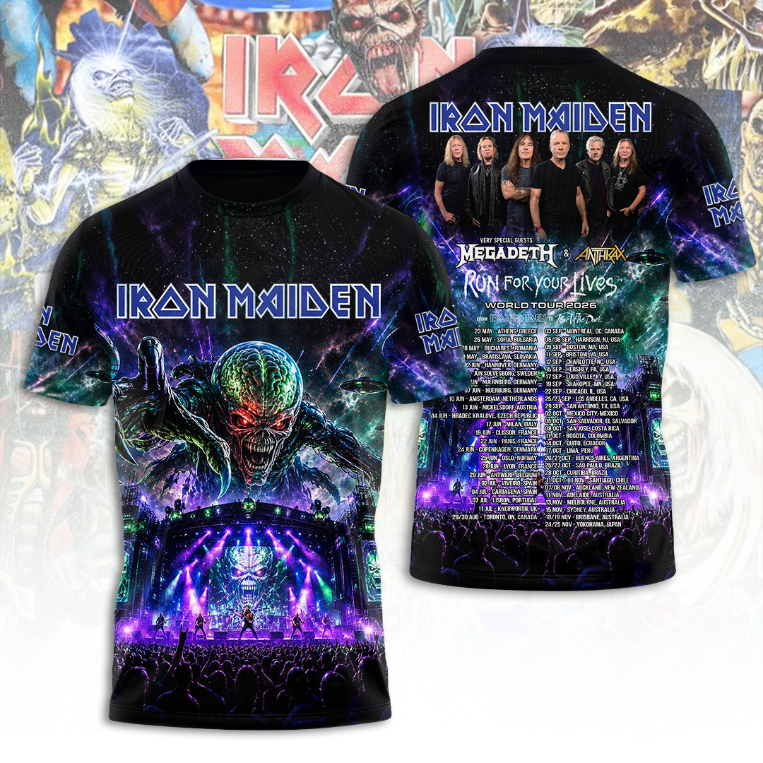 Iron Maiden Tour 2026 3D Apparel Gift For Heavy Metal Enthusiasts Concert Merchandise