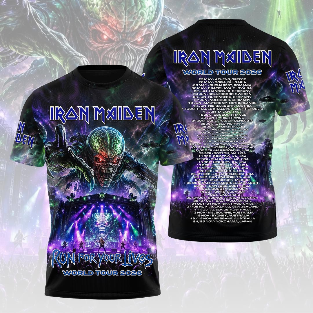 Iron Maiden World Tour 2026 3D Apparel Gift For Concert Fans Official Merchandise