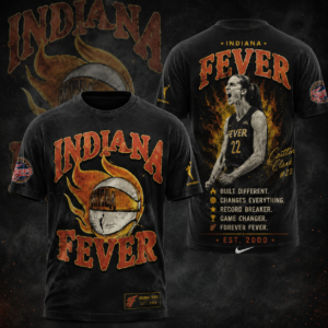 Indiana Fever Vintage Basketball 3D T-Shirt Caitlin Clark #22 Graphic All Over Print Basketball Fan Gift Tee