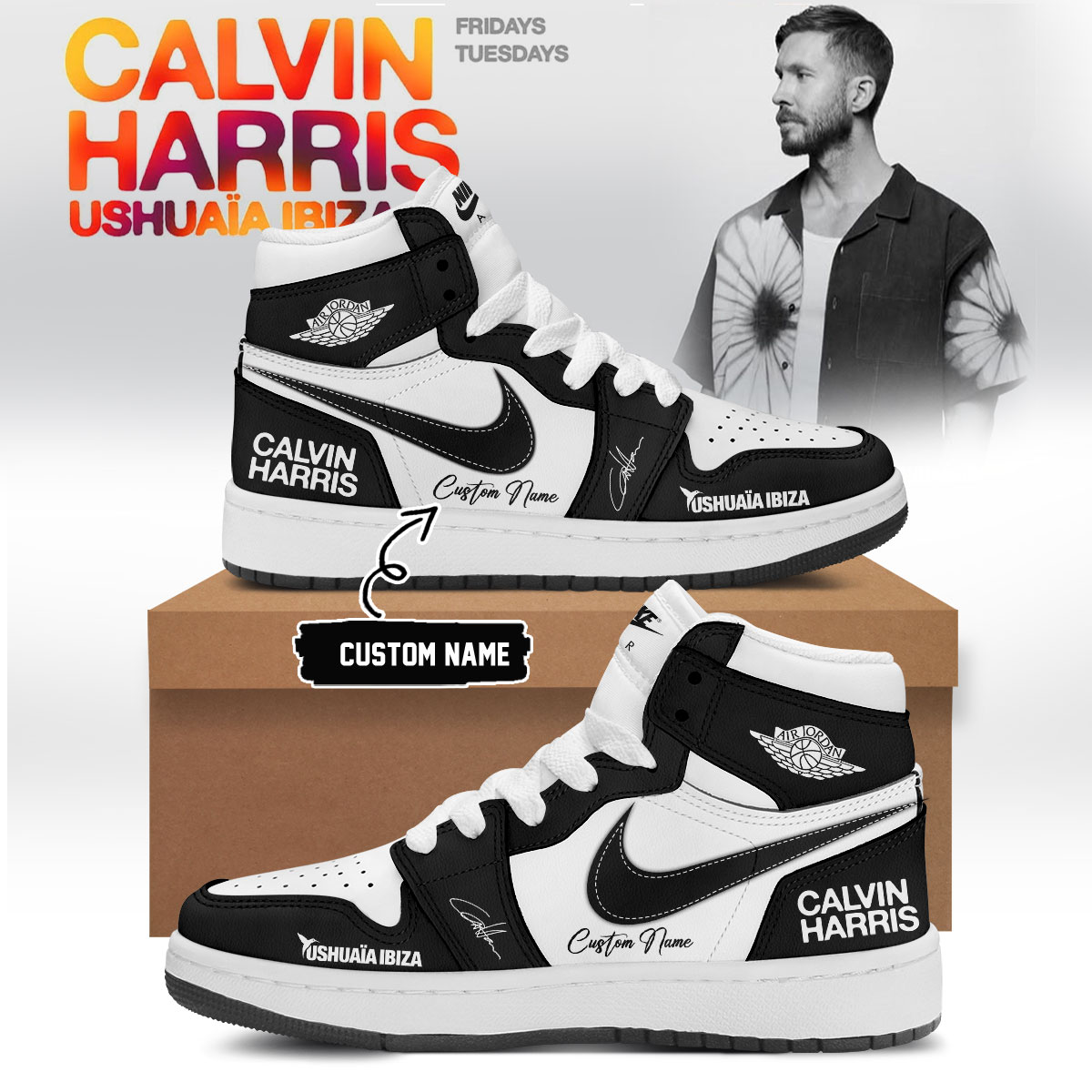 Calvin Harris Ushuaia Ibiza 2026 Limited Edition Signature Shoes Version 5 Gift For Edm Fans