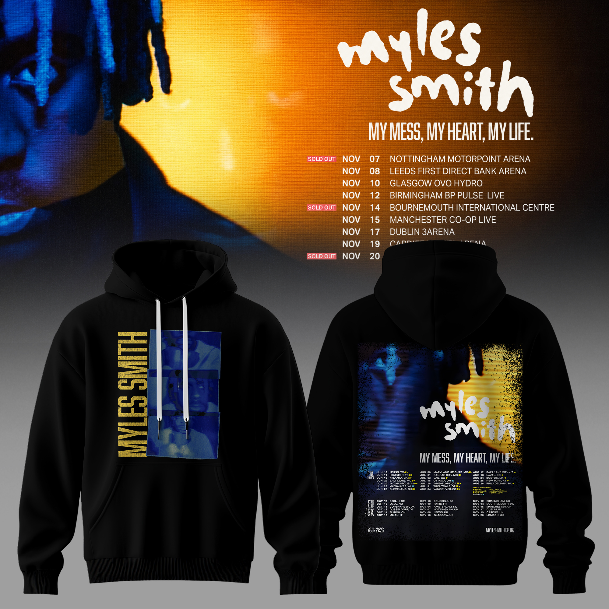 Myles Smith Blue Vision Tour Hoodie Gift For Dedicated Fans Live Tour