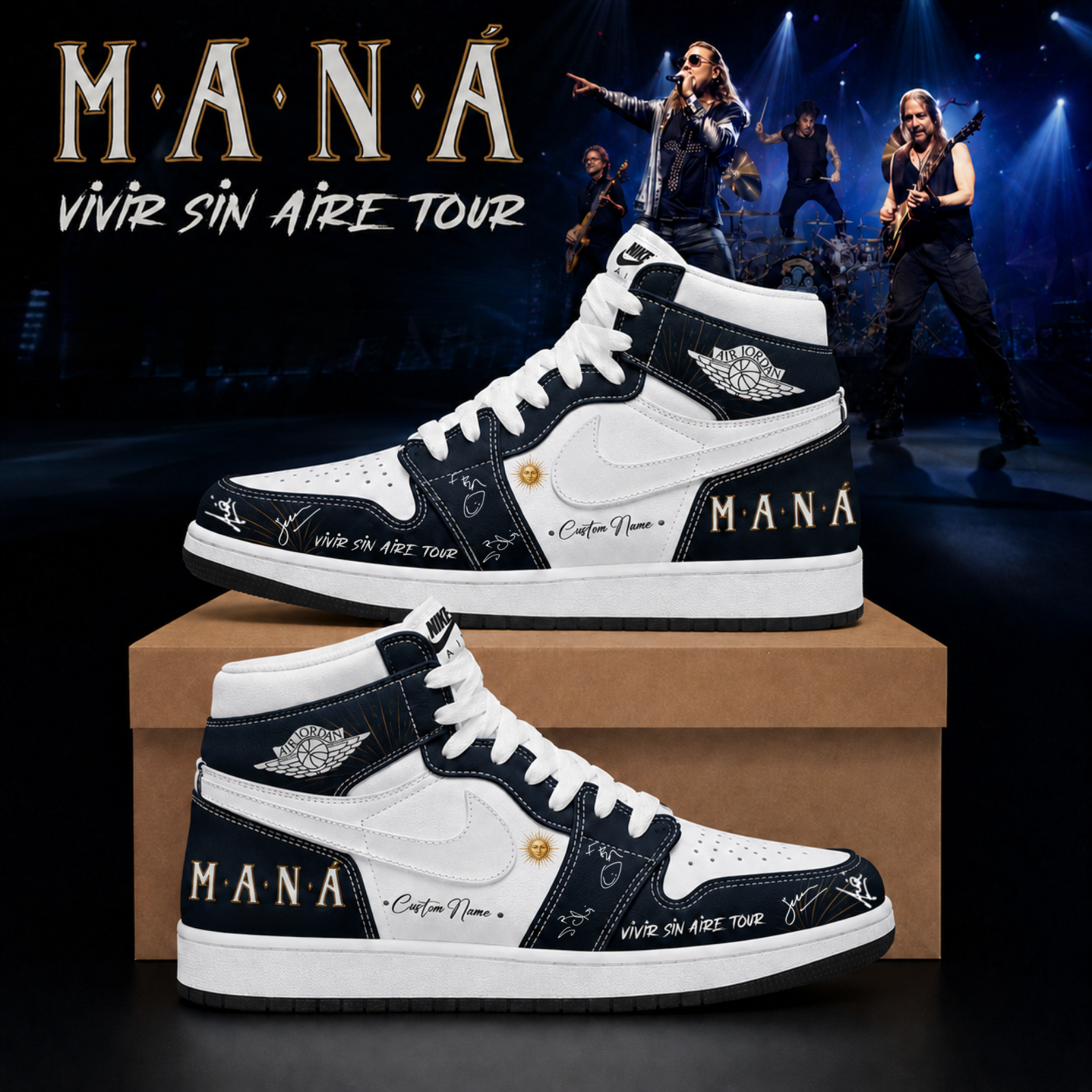 Man? Vivir Sin Aire Tour Concert Shoes Gift For Latin Music Fans Collection