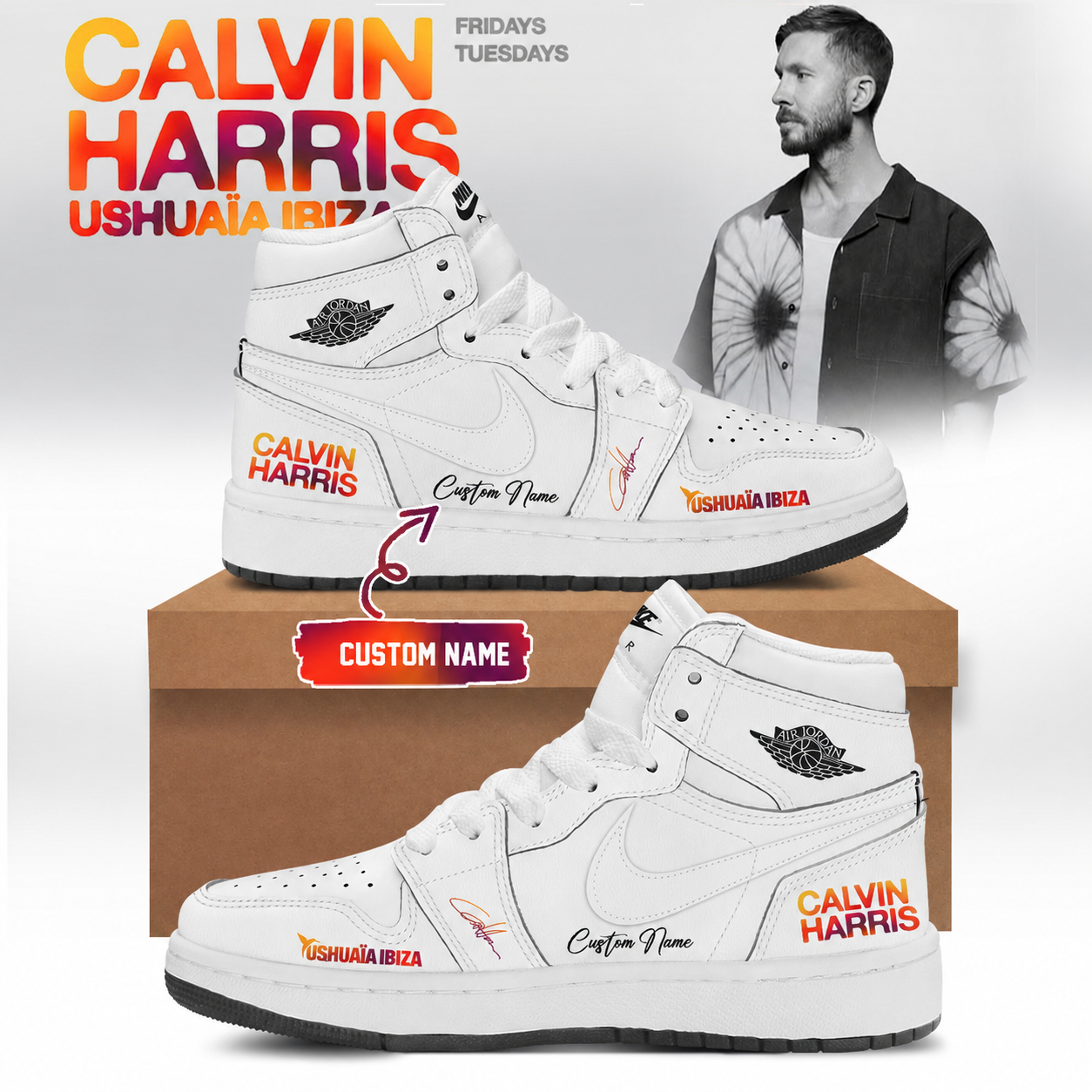 Calvin Harris Ushuaia Ibiza 2026 Limited Edition Signature Shoes Version 2 Gift For Music Lovers