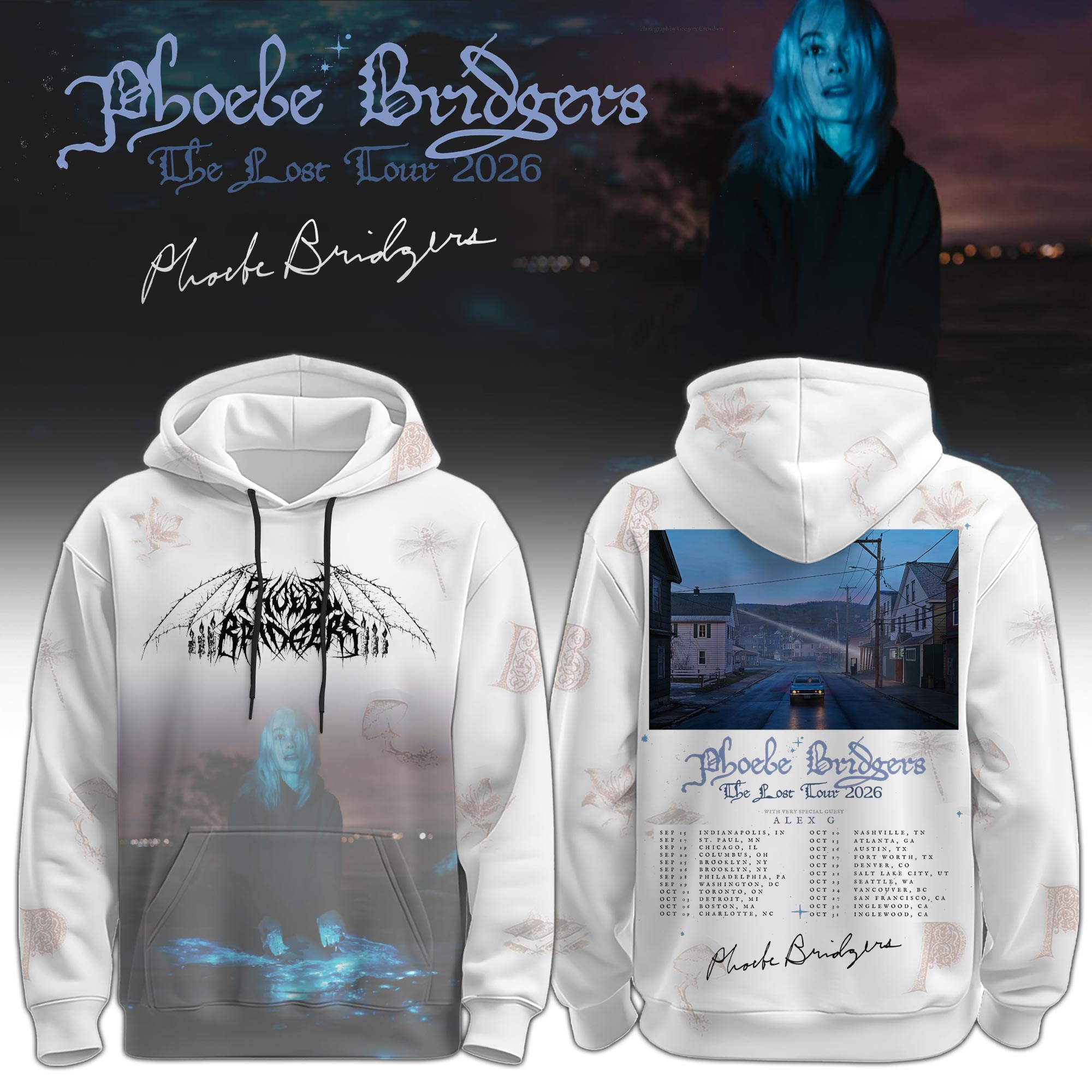Phoebe Bridgers Lost Tour Custom Hoodie Gift For Indie Rock Fans