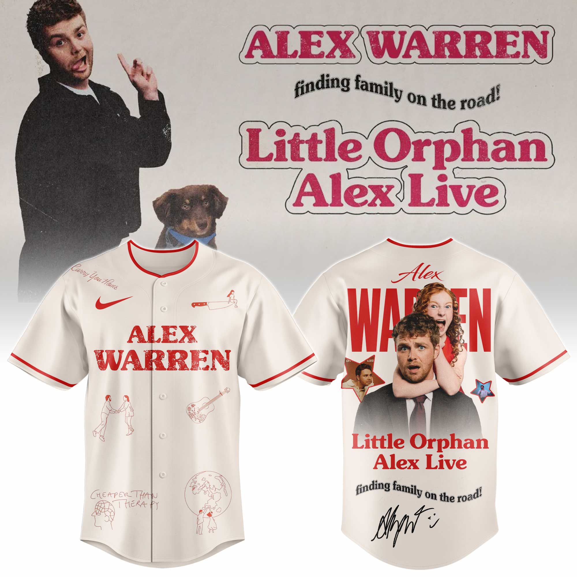Alex Warren Little Orphan Live Baseball Jersey Gift For Concert Fans Special Edition