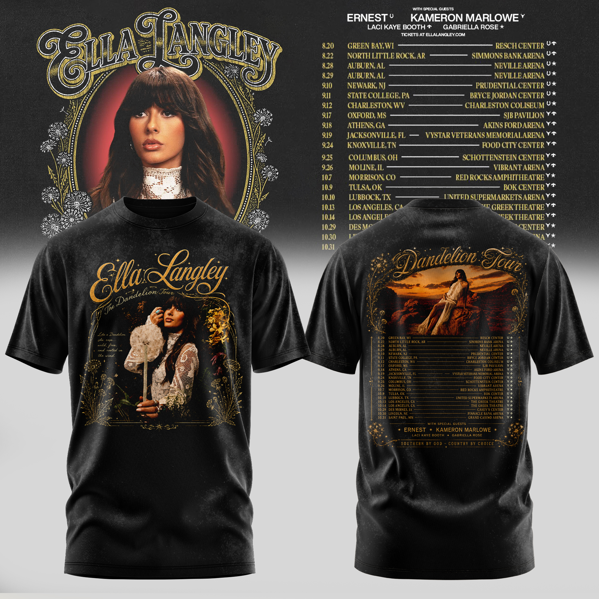 Ella Langley Dandelion Tour 2026 Concert T-Shirt Gift For Dedicated Fans