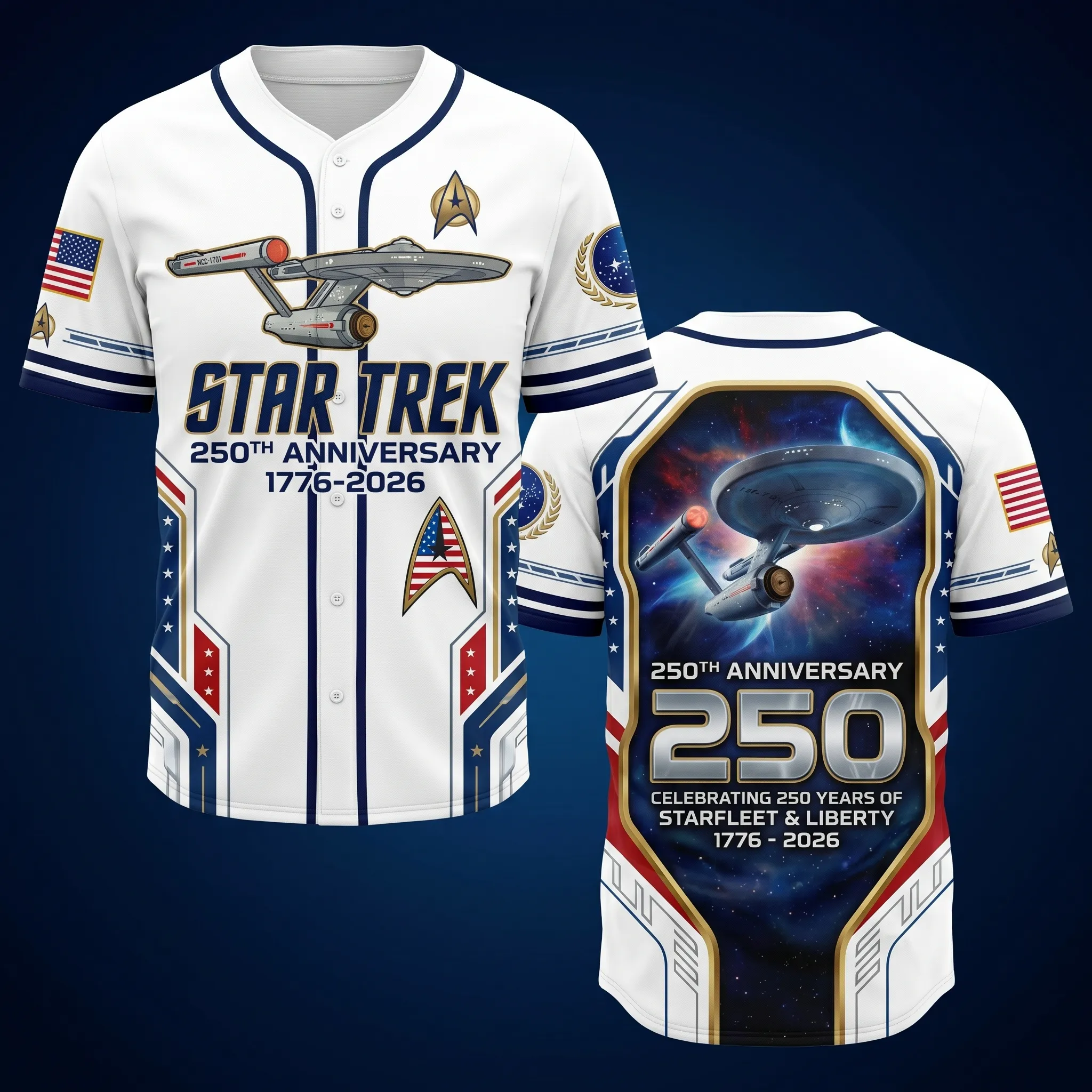 Star Trek Usa 250 Anniversary Baseball Jersey Gift For Collectors America 2026