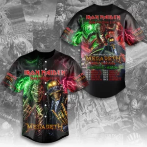Iron Maiden X Megadeth World Tour 2026 Baseball Jersey Gift For Metal Fans Concert Season