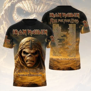 Iron Maiden World Tour 2026 Limited Fan Collection 3D Apparel Gift For Metalheads