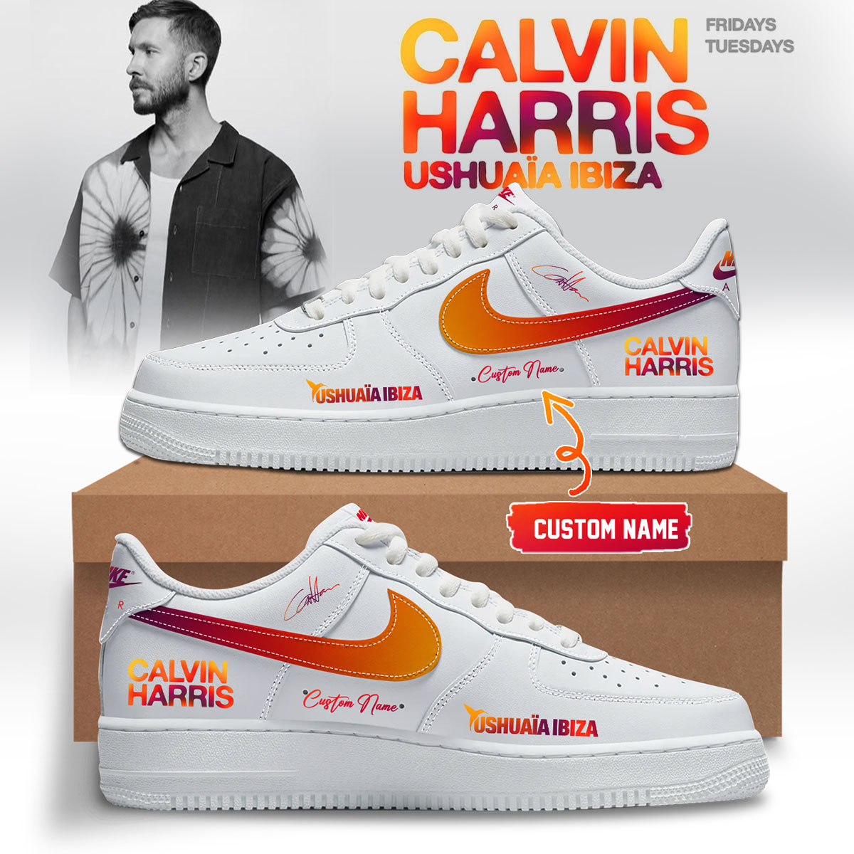 Calvin Harris Ushuaia Ibiza 2026 Collector Signature Shoes Version 1 Gift For Tour Collectors