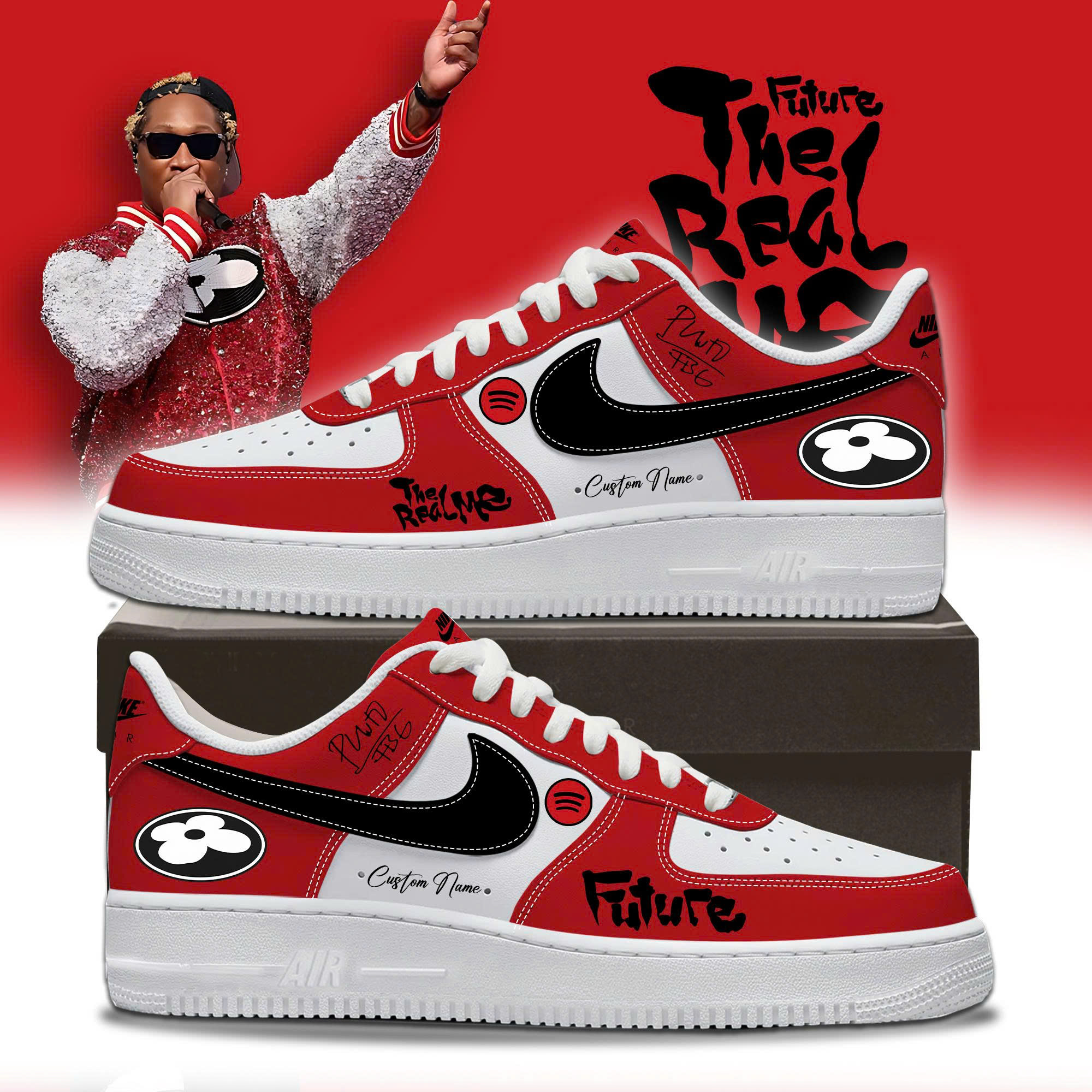Future The Real Me Album Collector Air Force 1 Sneakers Gift For Music Lovers