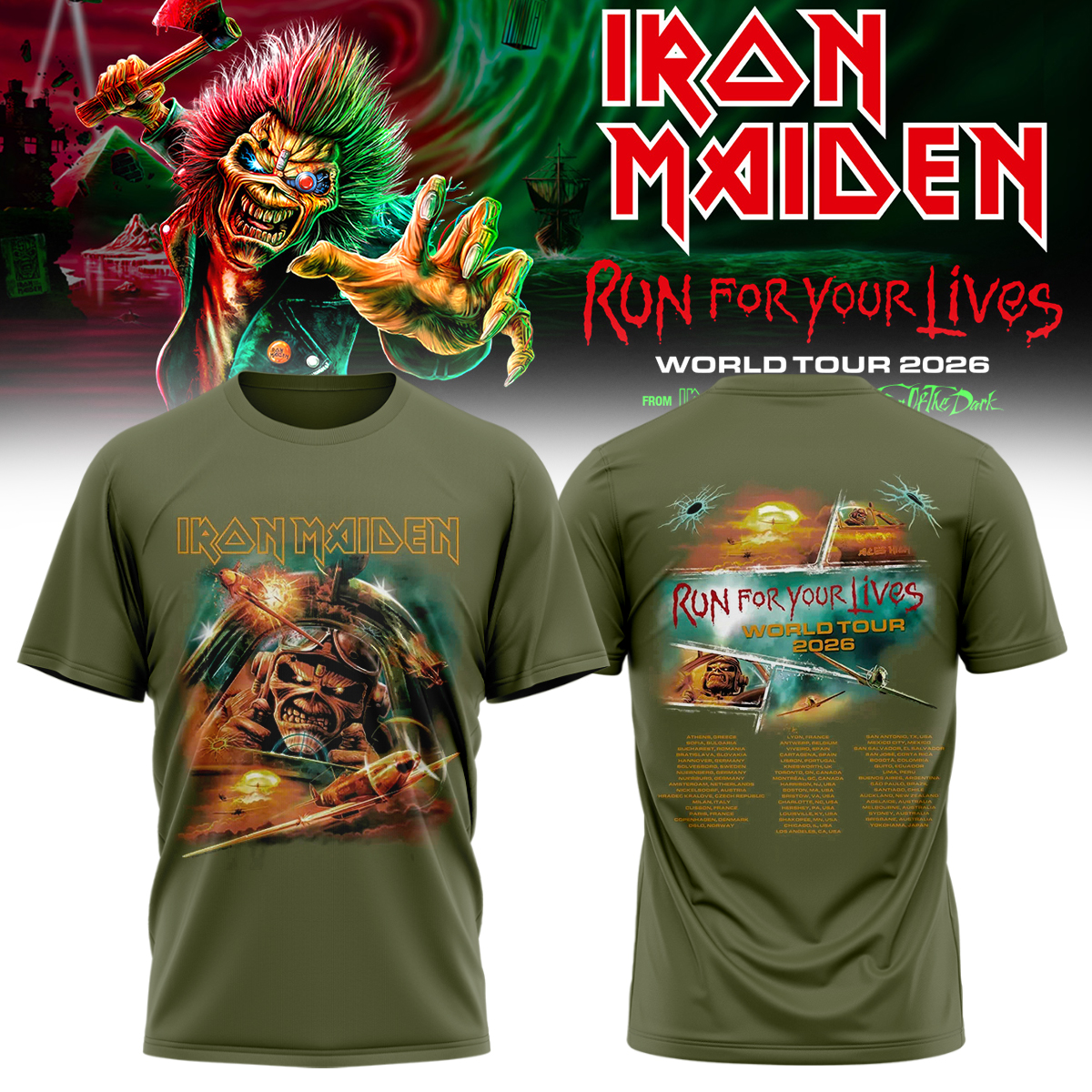 Iron Maiden Run For Your Lives World Tour Collector Edition T-Shirt Gift For Rock Lovers