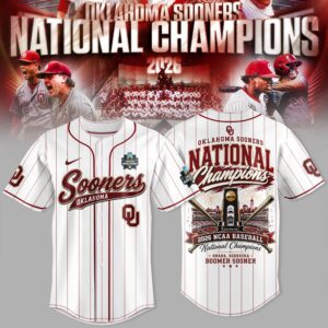 Oklahoma Sooners 2026 Ncaa Baseball National Champions Jersey Edition
