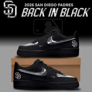 San Diego Padres Back In Black 2026 Shoes Gift For Mlb Fans