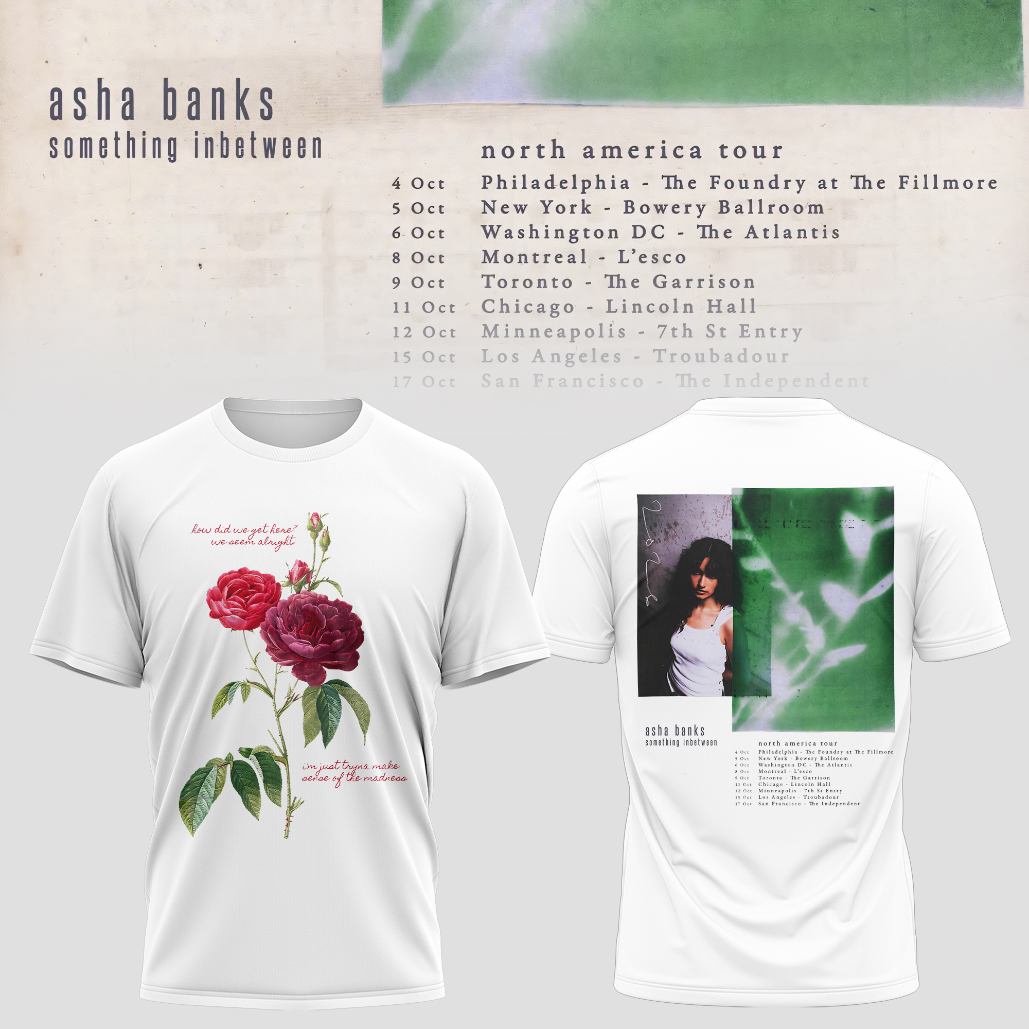 Asha Banks Something Inbetween Tour Premium Fan T-Shirt Collection
