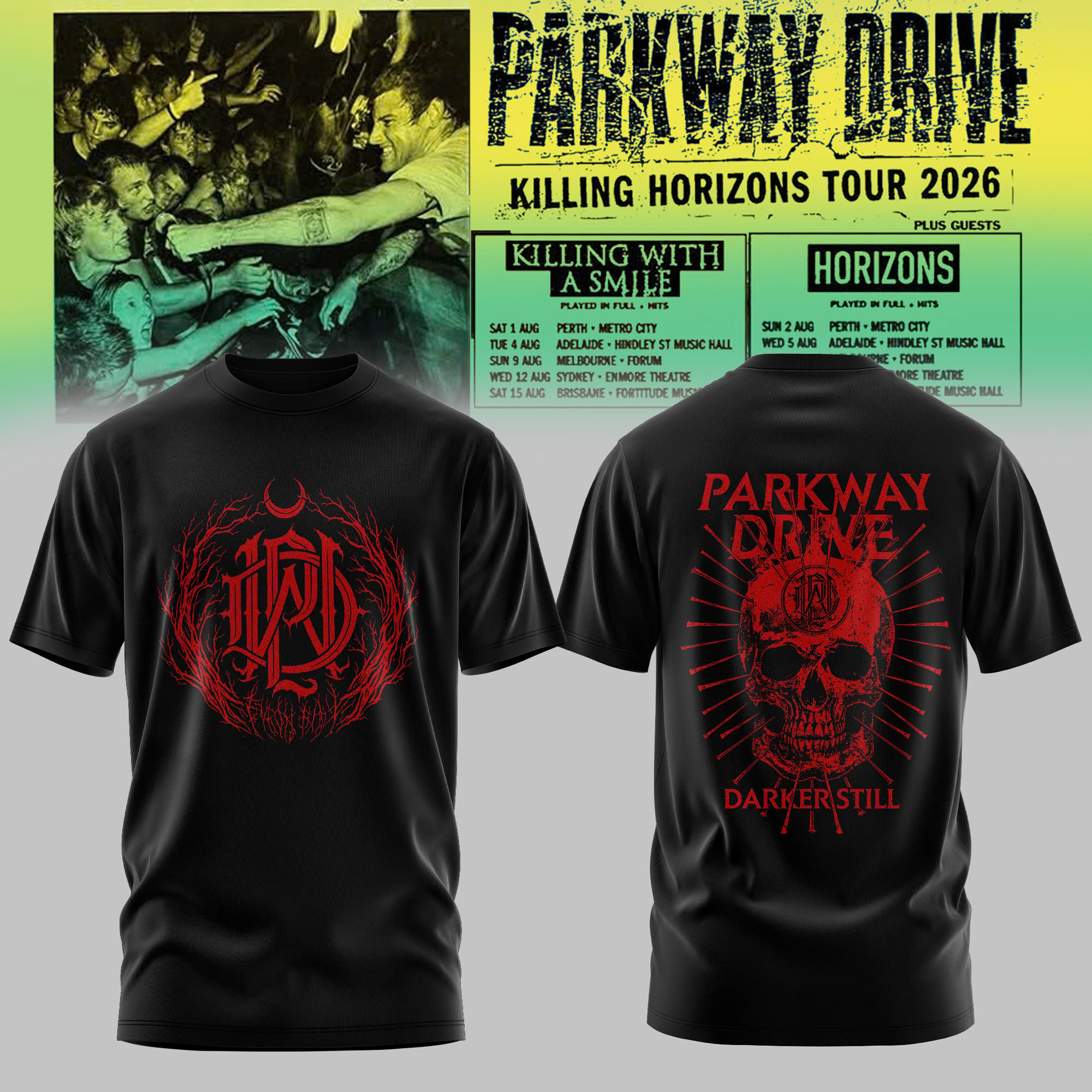 Parkway Drive Graphic Tour T-Shirt Gift For Music Fans Live Collection