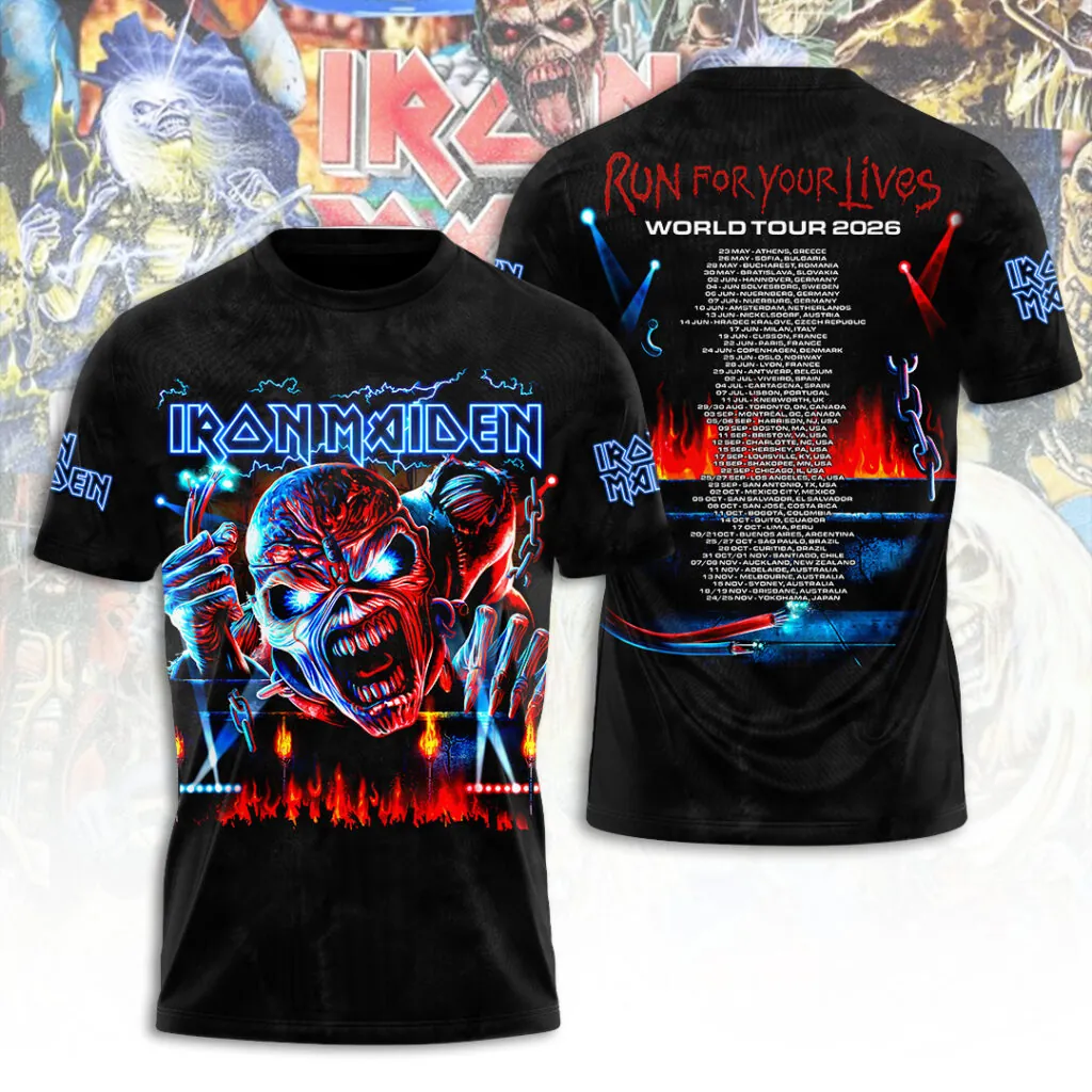 Iron Maiden World Tour 2026 Collector Edition 3D Apparel Gift For Heavy Metal Fans