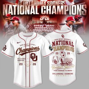 Oklahoma Sooners 2026 Ncaa Baseball Championship Victory Jersey