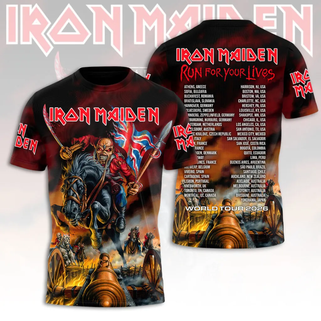 Iron Maiden World Tour 2026 Exclusive Graphic 3D Apparel Gift For Collectors