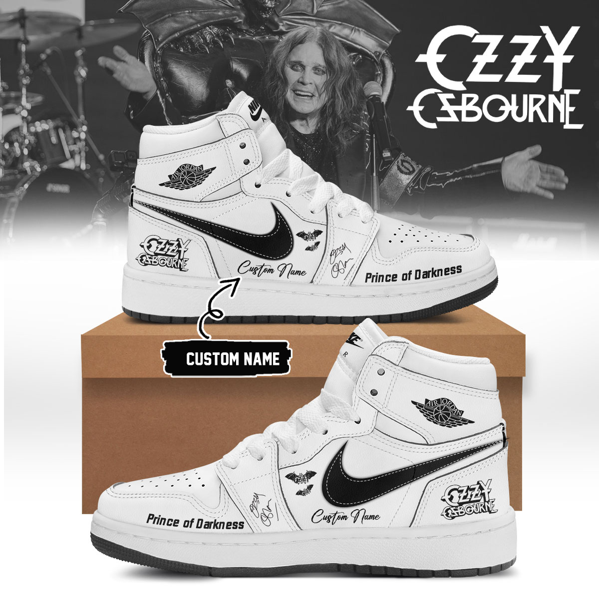 Ozzy Osbourne Prince Of Darkness Forever Official Merchandise Shoes Gift For Band Collectors