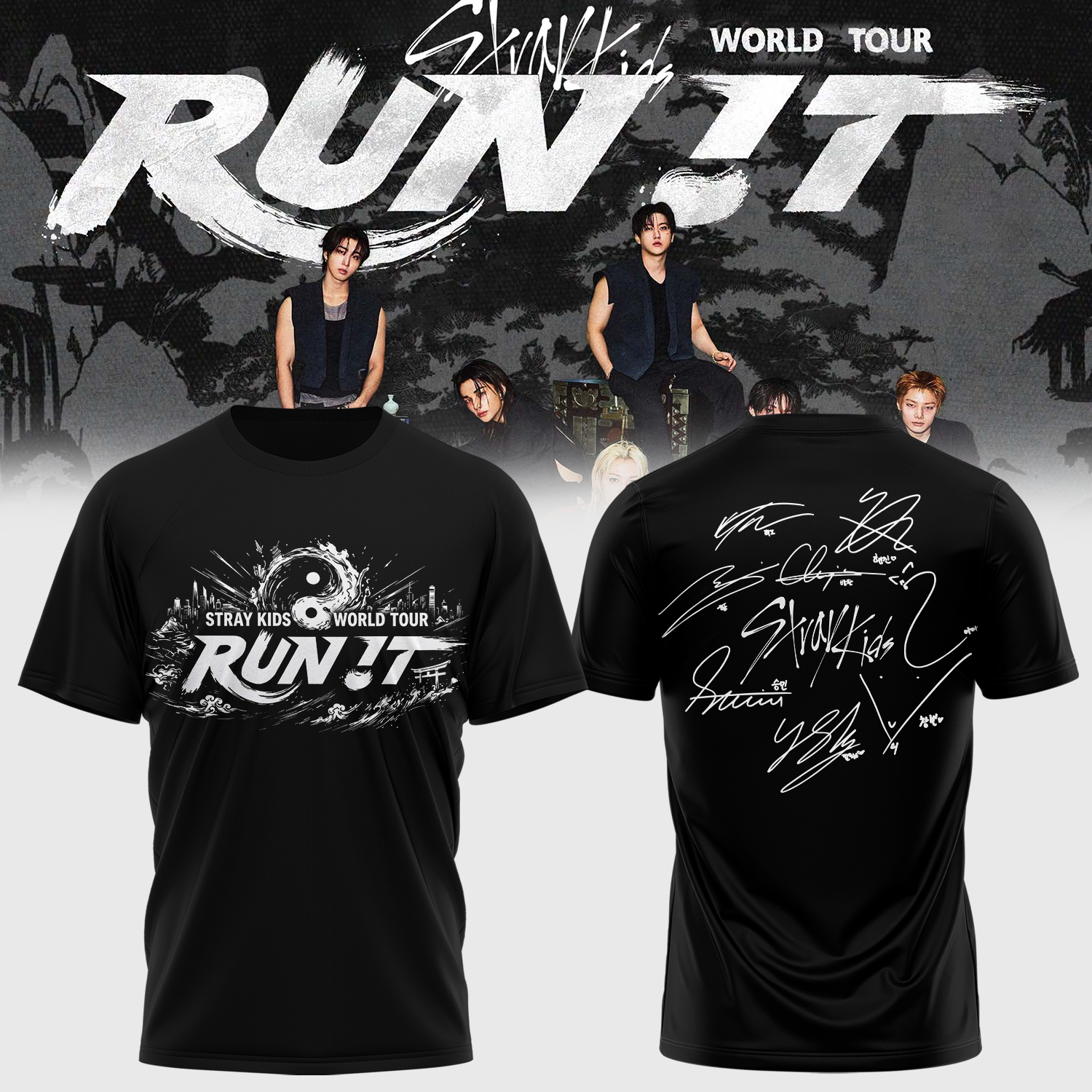 Stray Kids Run It World Tour 2026 Graphic T-Shirt Gift For Kpop Fans