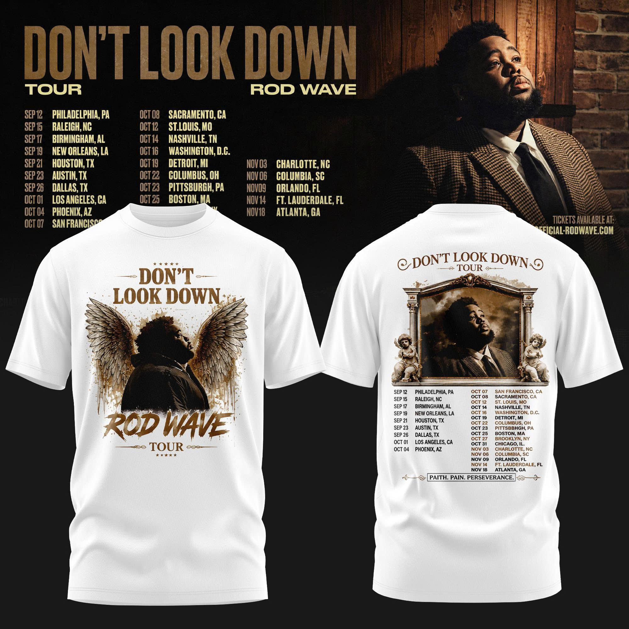 Dont Look Down Tour 2026 Official Concert T-Shirt Collection