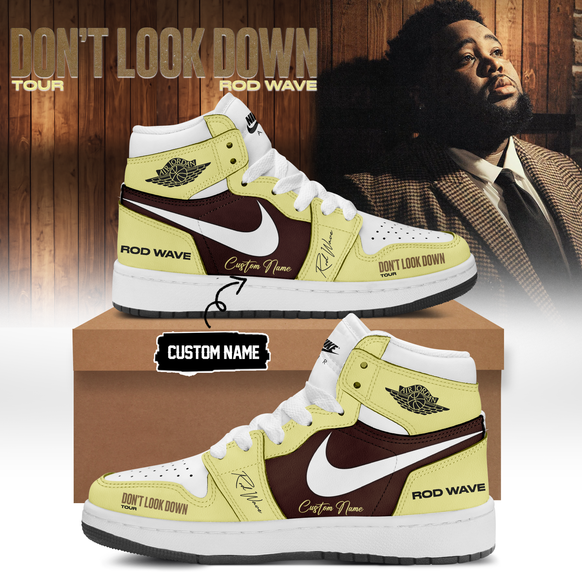 Rod Wave Dont Look Down Tour 2026 Graphic Sneakers Gift For Hip Hop Lovers