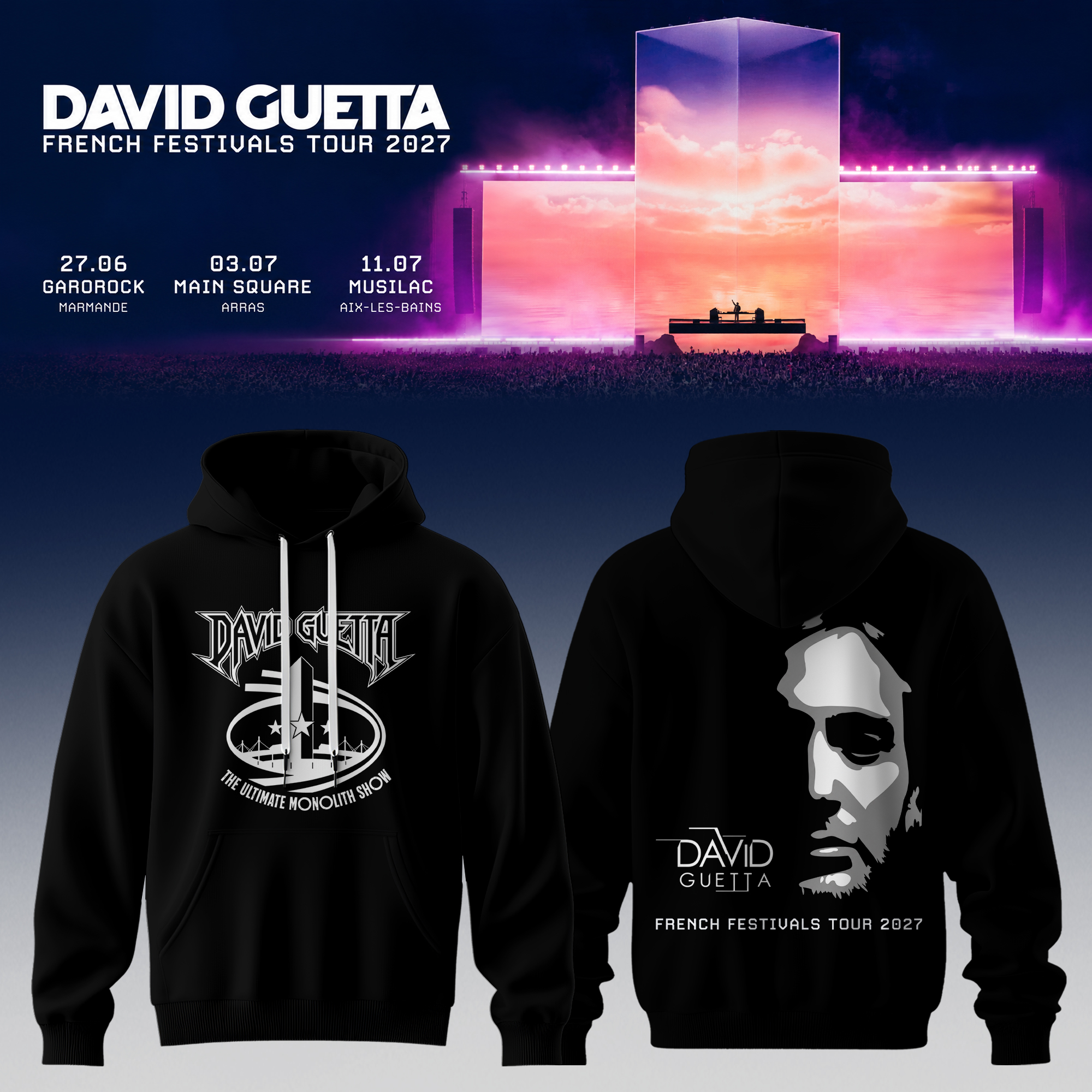 David Guetta France Tour 2026 Collector Hoodie