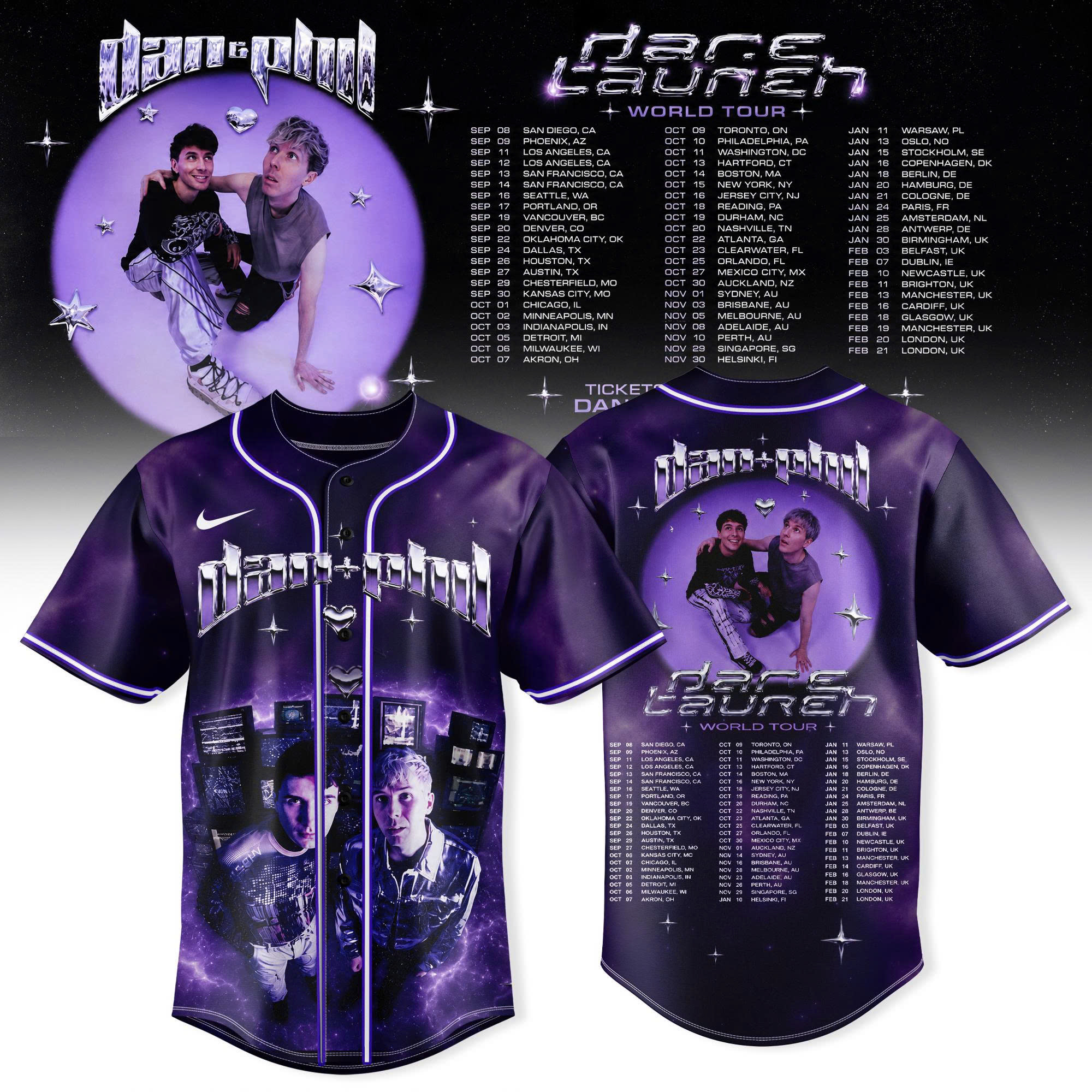 Dan & Phil Hard Launch Tour Limited Edition Baseball Jersey