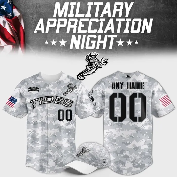 Norfolk Tides Military Appreciation Night Baseball Jersey