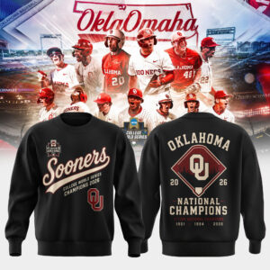 Oklahoma Sooners Baseball 2026 National Champions Black Collector Sweatshirt