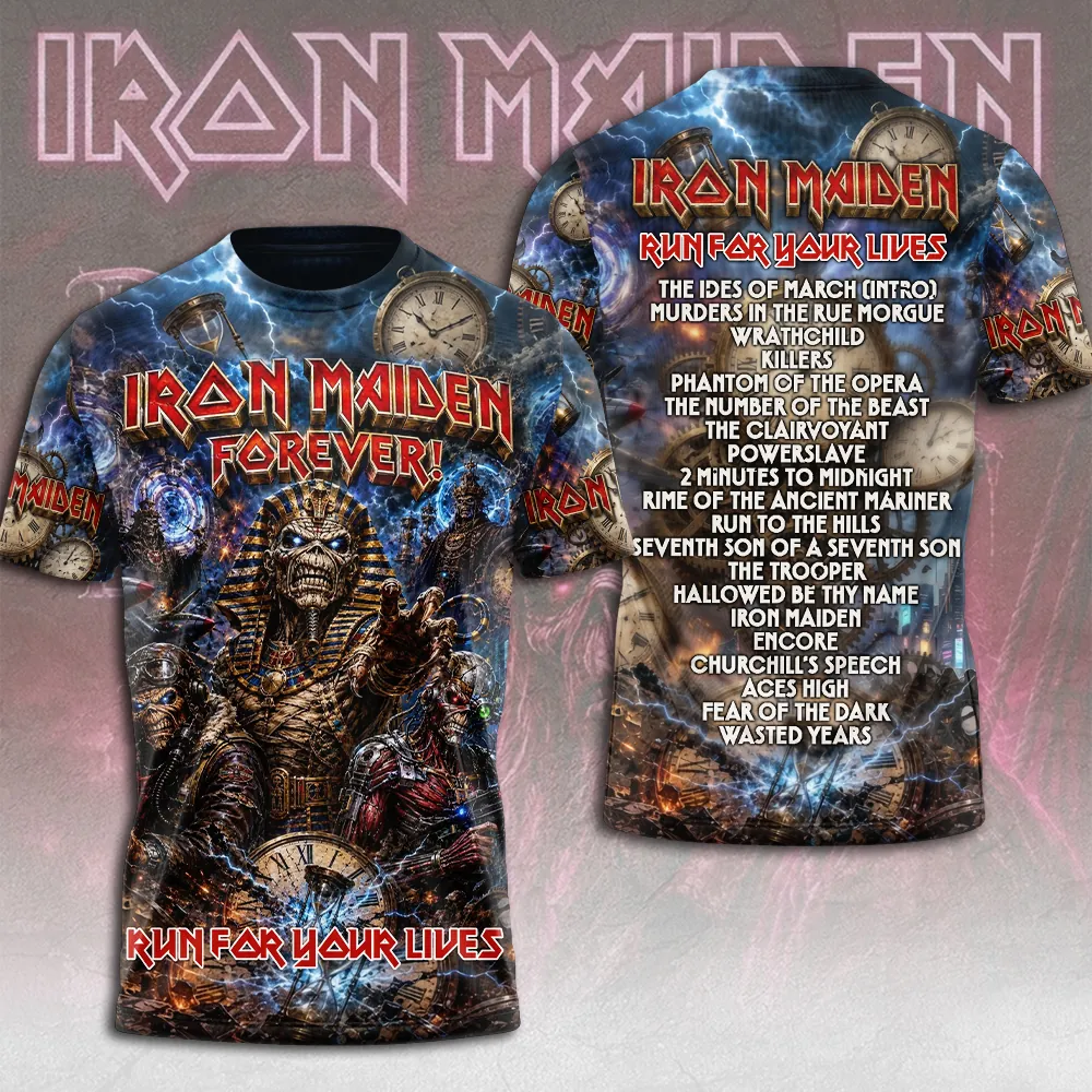 Iron Maiden 2026 World Tour 3D Apparel Gift For Rock Music Lovers Tour Collection