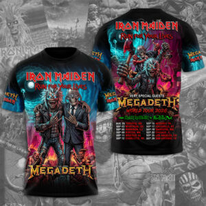 Iron Maiden X Megadeth World Tour 2026 3D Apparel Gift For Concert Lovers Collector Merchandise
