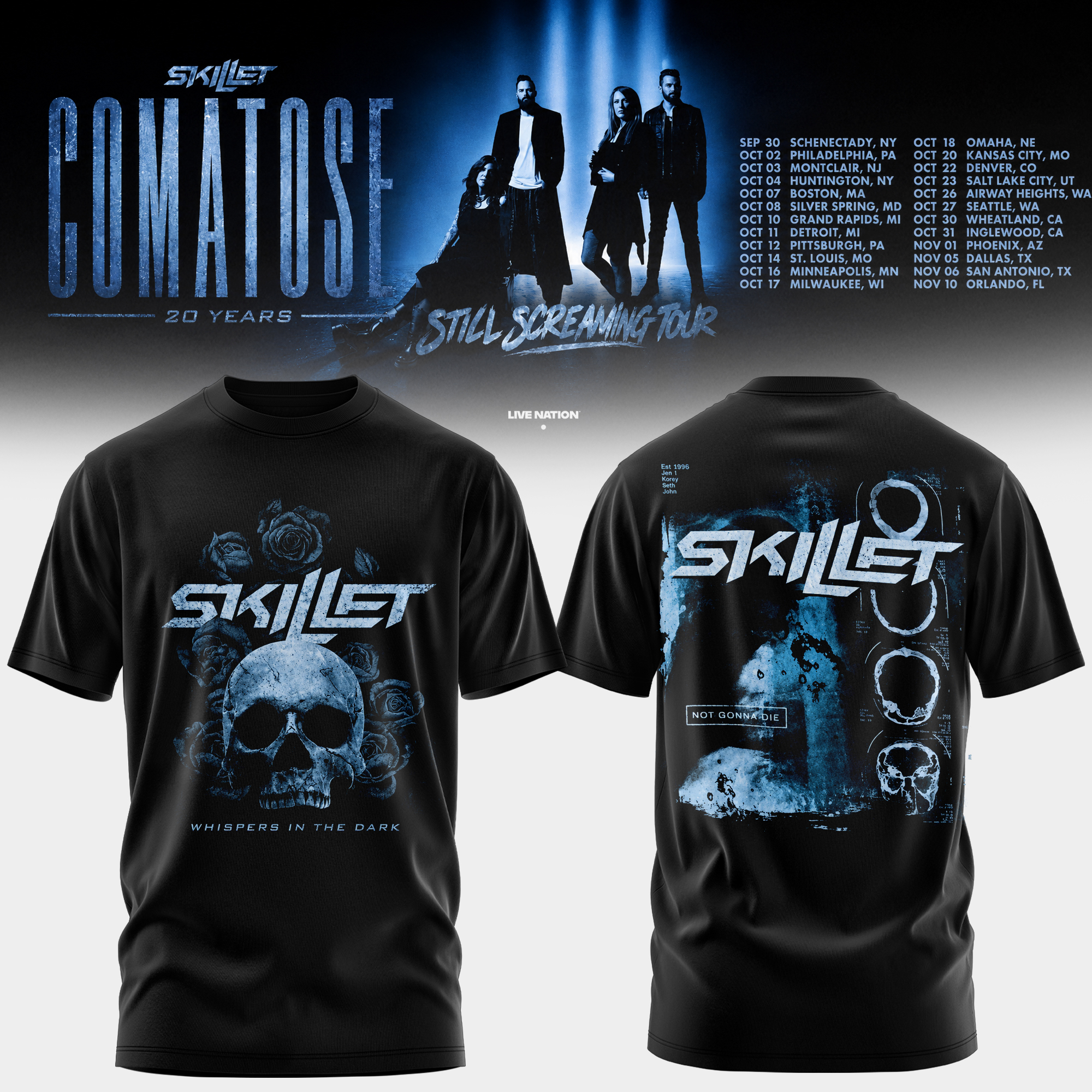 Skillet Comatose 20 Years Official Anniversary T-Shirt Edition