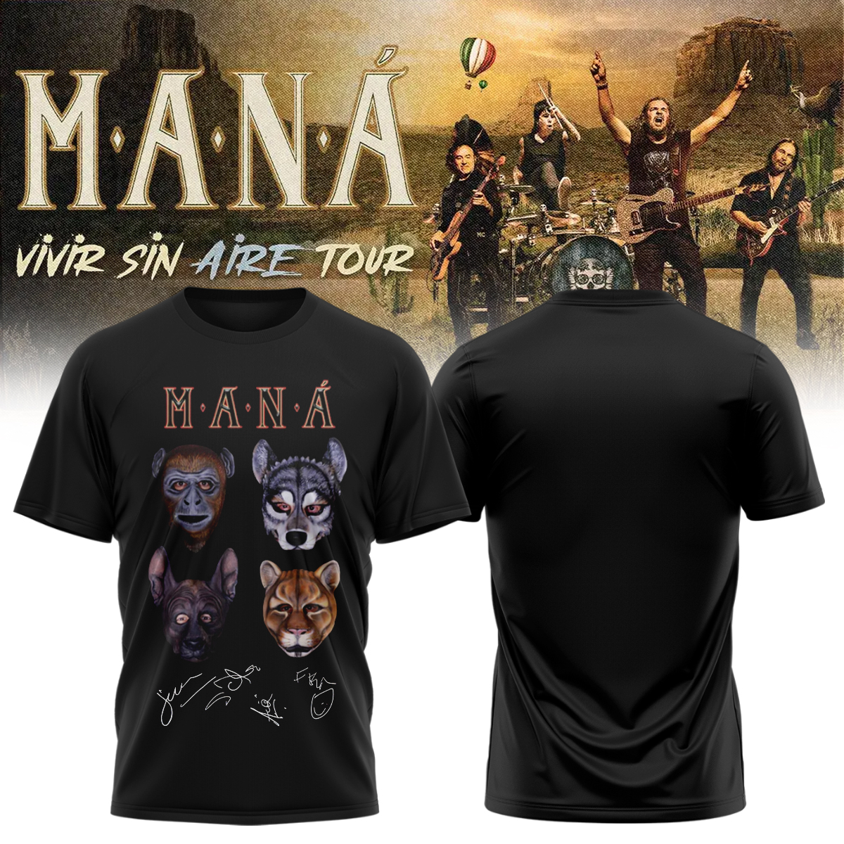 Man?? Vivir Sin Aire Tour Official Merchandise T-Shirt Gift For Dedicated Fans