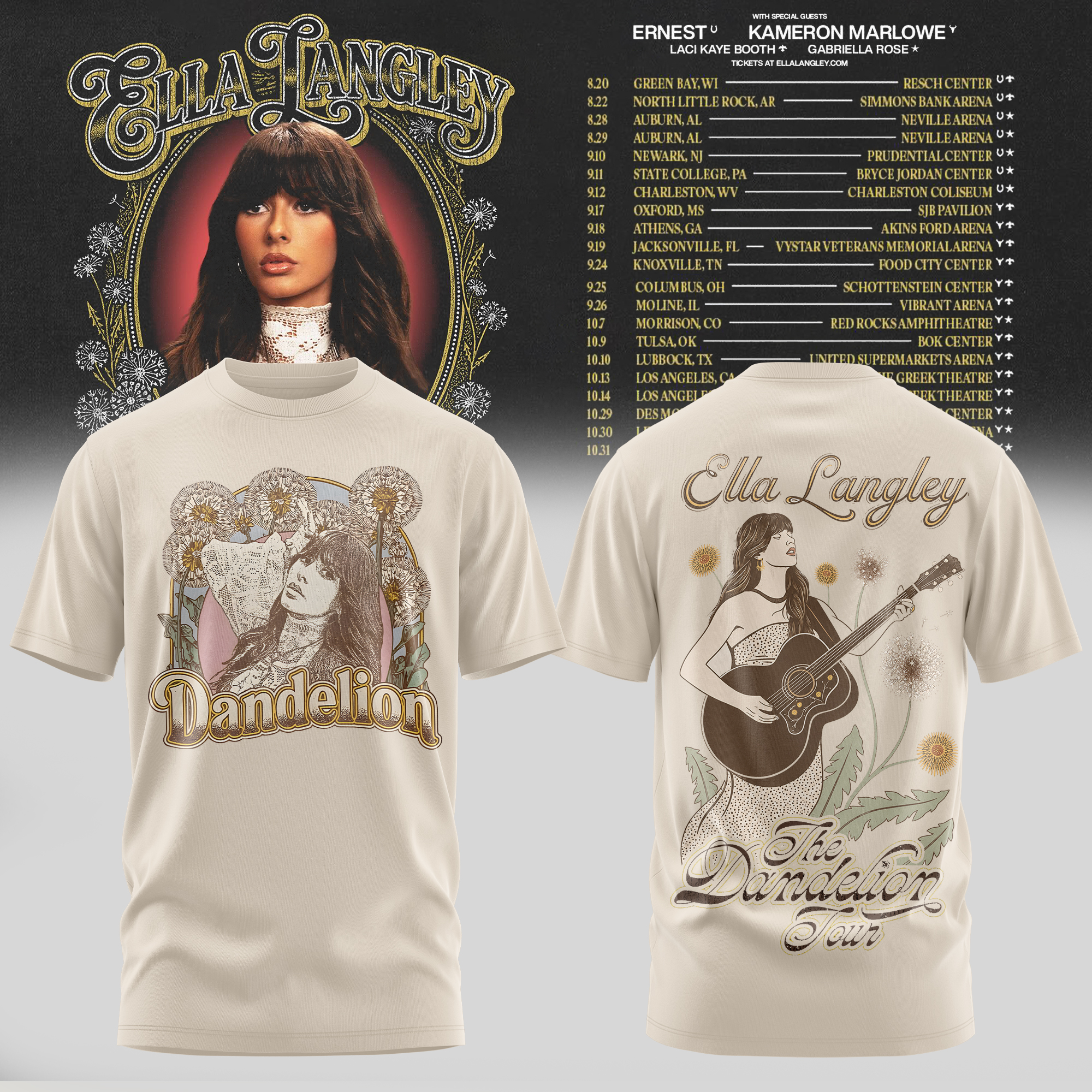 Ella Langley Dandelion Tour 2026 Limited Graphic T-Shirt Gift For Tour Collectors