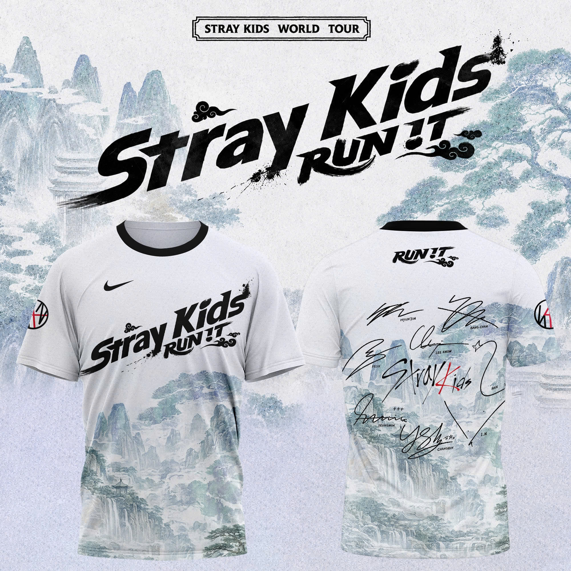 Stray Kids Run It World Tour 2026 Concert Graphic T-Shirt