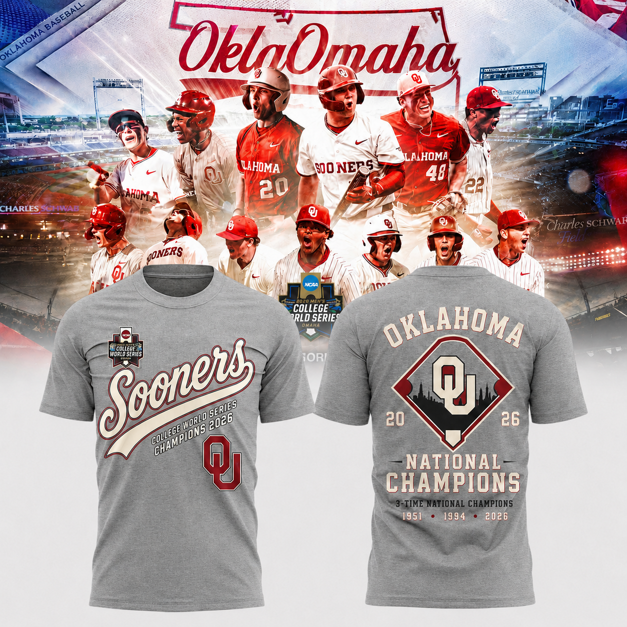 Oklahoma Sooners Baseball 2026 Championship Run Collector T-Shirt
