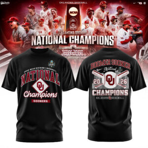 Oklahoma Sooners 2026 Ncaa Baseball Title Winners T-Shirt