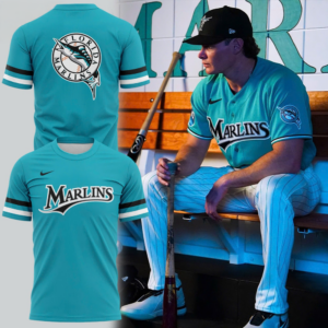 Miami Marlins Teal Throwback Uniform Vintage Style T-Shirt