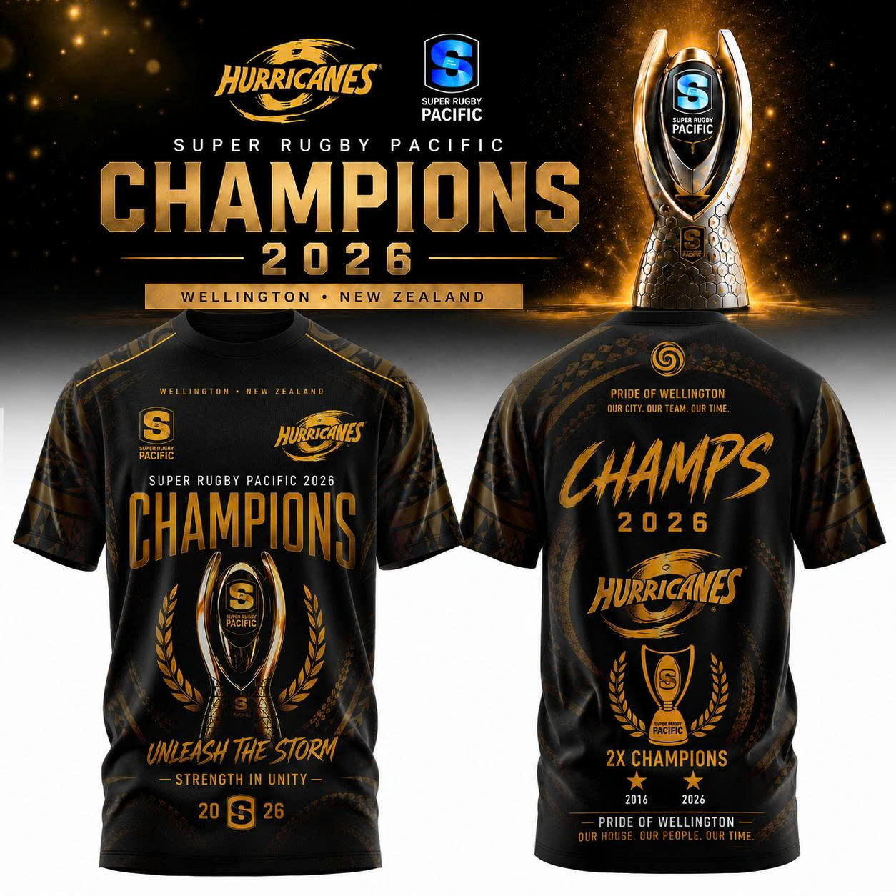 Hurricanes Super Rugby Pacific Champions 2026 Celebration Graphic T-Shirt