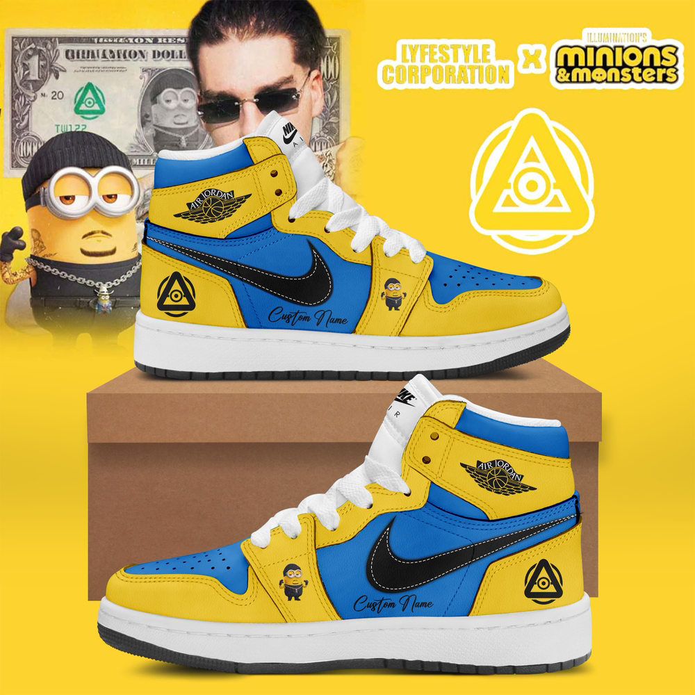 Lyfestyle Corporation X Minions And Monsters Custom Aj1 Fan Sneakers