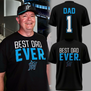 Miami Marlins Fathers Day Best Dad Ever Graphic T-Shirt
